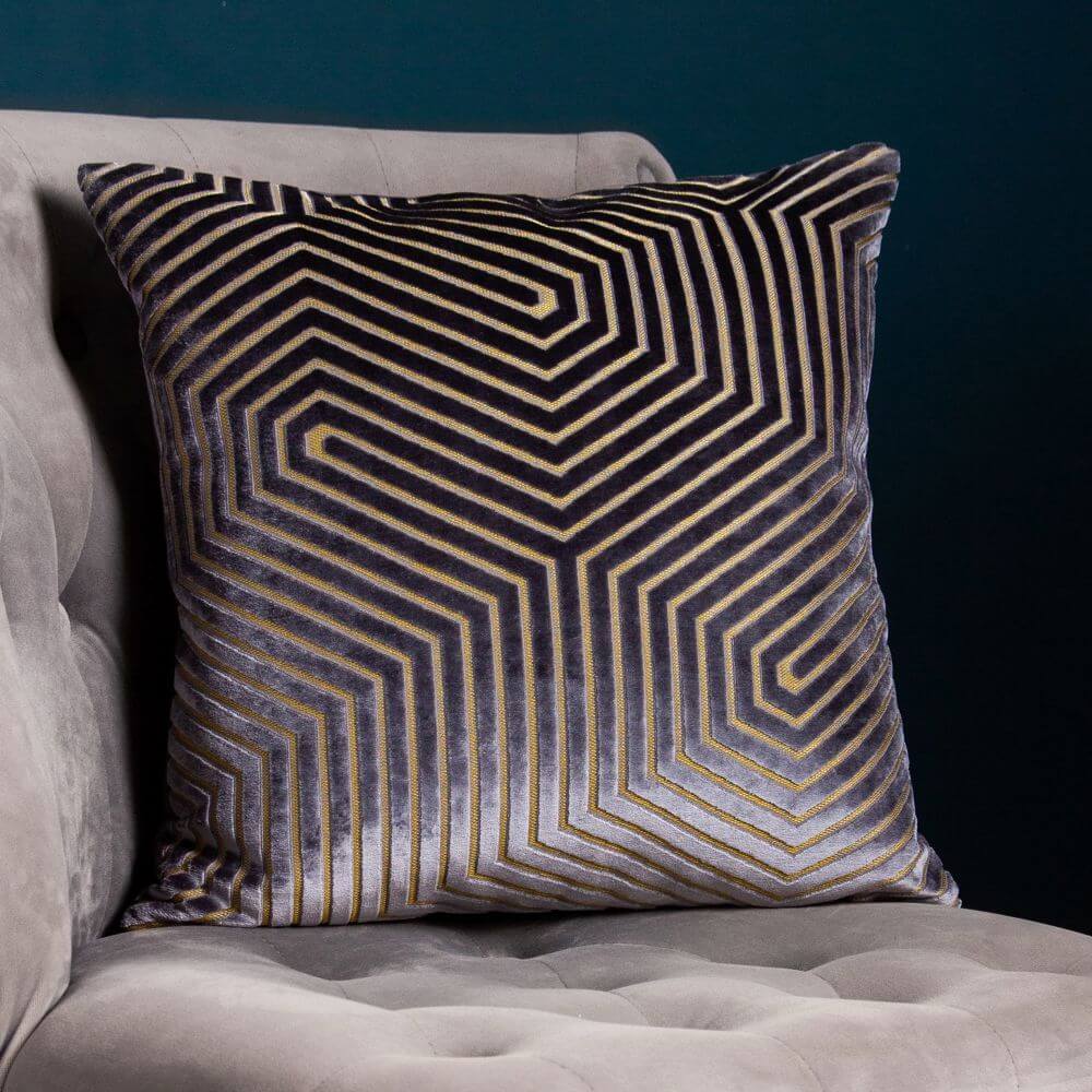 Geo Embossed Feather Cushion